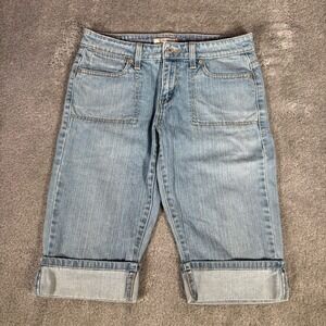 Vintage Levis 515 Capri Jeans Womens Size 8 Light Blue Denim‎ Flap Pockets Y2K